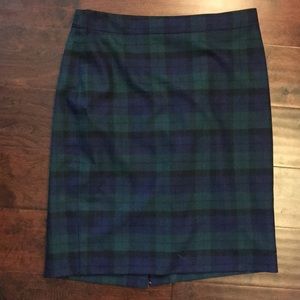 J.Crew plaid pencil skirt